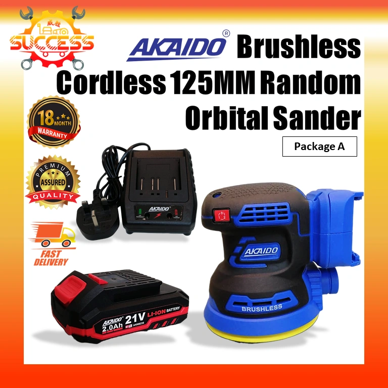 AKDC702BL_A Akaido AKDC702BL Cordless Orbital Sander